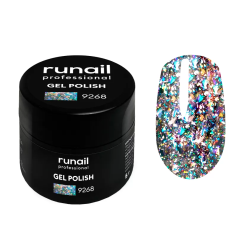 9268 RuNail Гель-лак с блёстками Дракон, 5 гр.