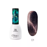 TNL Illusia Гель-лак Кошачий глаз №01 - лиловый серебристый 10D, 7 мл.