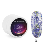 TNL Гель для дизайна InSpace светоотражающий №01 - оптический фиолетовый, 5 мл.