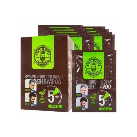 8351 Men's Master Окрашивающий шампунь для волос Коричневый, 10*25 мл.