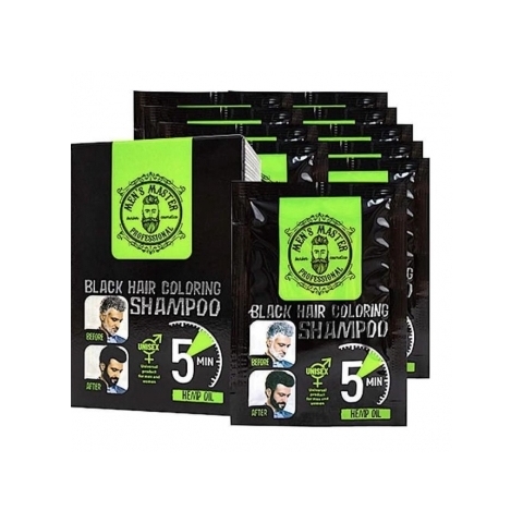 8344 Men's Master Окрашивающий шампунь для волос Чёрный, 10*25 мл.