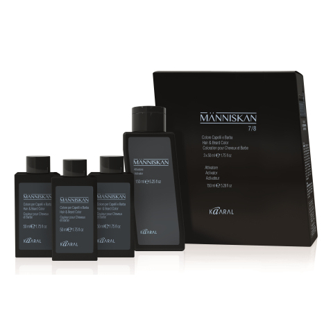 Kaaral Краска для волос и бороды 2/3 тёмно-коричневый, 3*50 мл. + Активатор 150 мл.