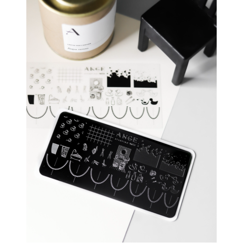 ANGE №024 Пластина для стемпинга 6*12 см. с ДЕМО-листом