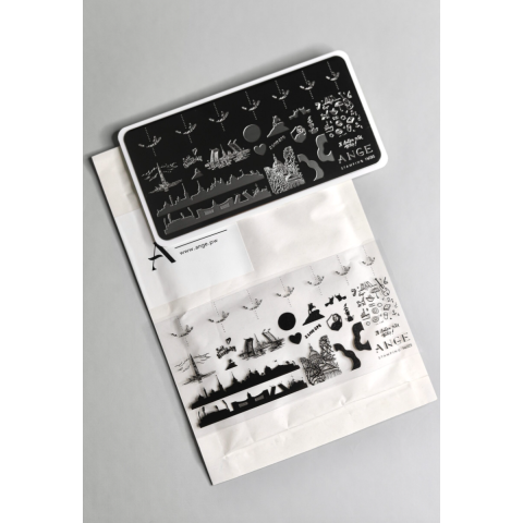 ANGE №025 Пластина для стемпинга 6*12 см. с ДЕМО-листом