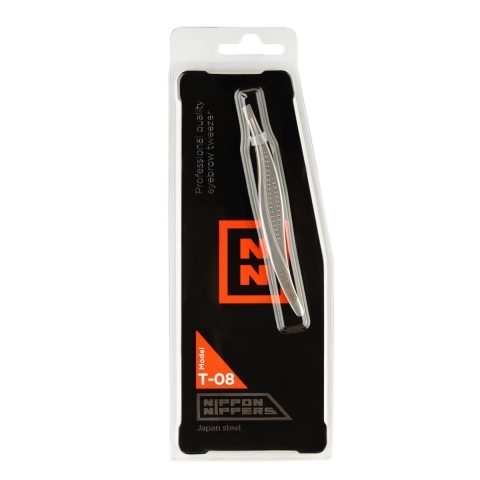 NN T-08 Пинцет для бровей, 95 мм, Cкошенный