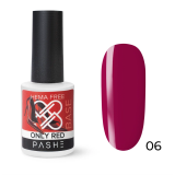 PASHE База цветная Only Red каучуковая жесткая №06, 9 мл.