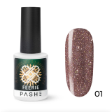 PASHE Гель-лак Feerie светоотражающий №01 - розовая луна, 9 мл.
