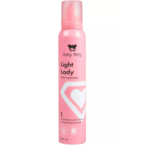 Holly Polly Мусс для волос естественный объём и легкая фиксация, 200 мл.