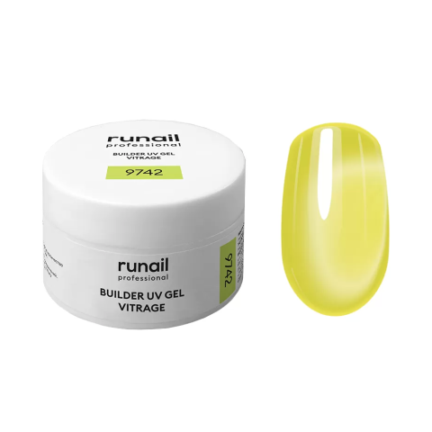 9742 RuNail Моделирующий Витражный УФ Builder Гель, 15 гр.