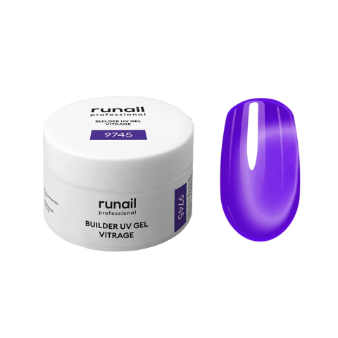 9745 RuNail Моделирующий Витражный УФ Builder Гель, 15 гр.