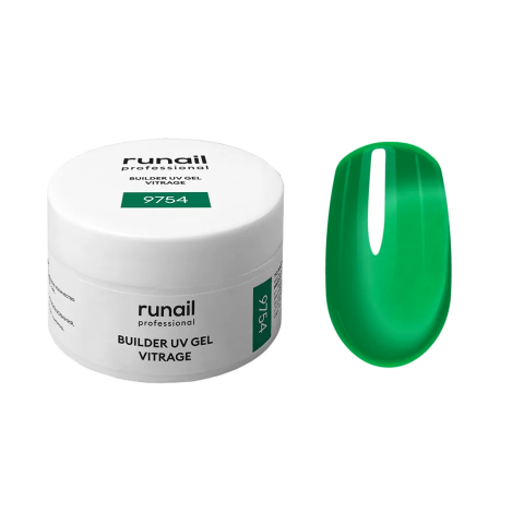 9754 RuNail Моделирующий Витражный УФ Builder Гель, 15 гр.