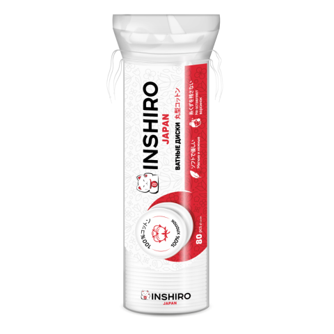 INSHIRO Ватные диски прошитые, 80 шт.