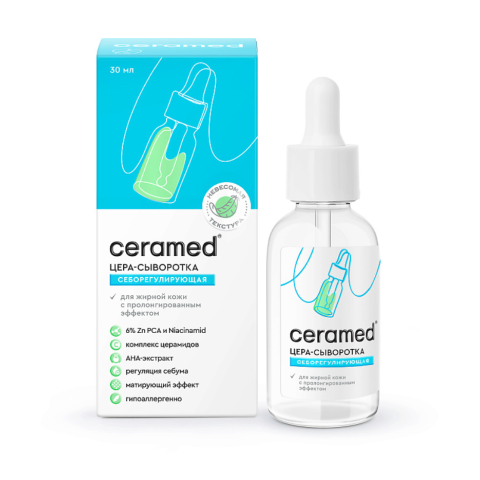 Цера-сыворотка для лица Себорегулирующая с ниацинамидом и цинком, 30 мл.