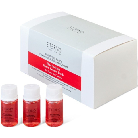 ETERNO Ампулы для волос кератиновое ламинирование, 10*10 мл.