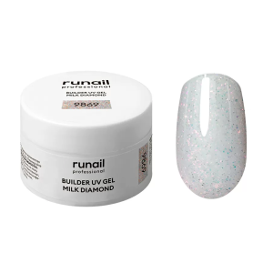 9869 RuNail Моделирующий светоотражающий УФ Builder гель MILK DIAMOND, 15 гр.