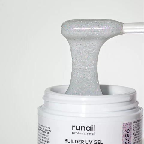 9872 RuNail Моделирующий светоотражающий УФ Builder гель MILK DIAMOND, 15 гр. 