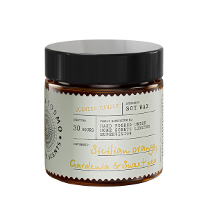 Свеча ароматическая Апельсин гардения и душистый горошек в стекле, 88 гр.