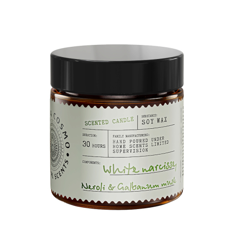 Свеча ароматическая Нарцисс, нероли и мускус в стекле, 88 гр.