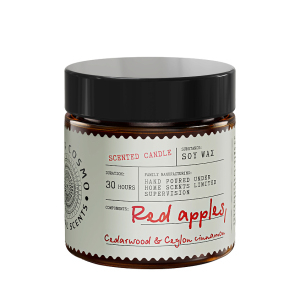 Свеча ароматическая Яблочный пирог, корица и кедр в стекле, 88 гр.