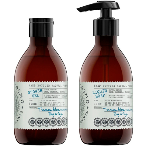 Набор парфюмированный Розмарин лавр и шалфей (Гель для душа 300 мл. + Мыло для рук 300 мл.)