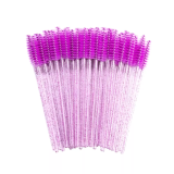 Щёточки для ресниц нейлоновые с блестками фиолетовые, 10 шт./упак.