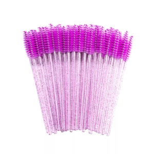 Щёточка для ресниц нейлоновая с блестками фиолетовая, 1 шт.
