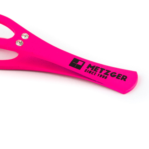 МЕТЦГЕР PT-213(2)-DР Пинцет прямой темно-розовый со стразами