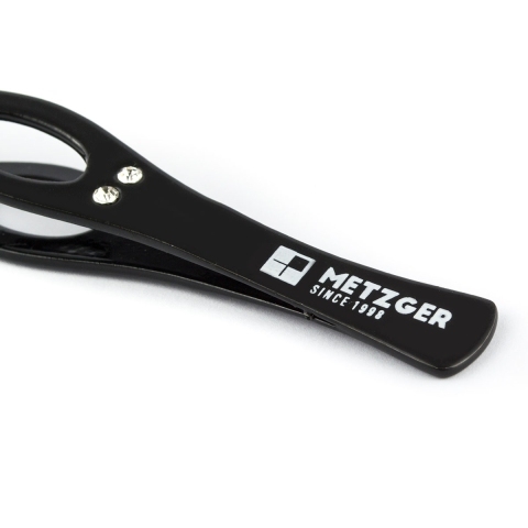 МЕТЦГЕР PT-213(2)-BL Пинцет прямой черный со стразами