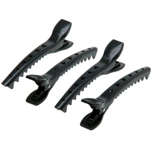 JB0024 Зажим "крокодил" черный пластик (4 шт)