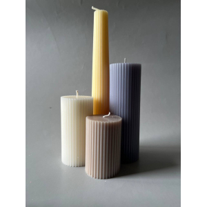 Свеча пеньковая рифлёная 5 см/7,5 см, капучино