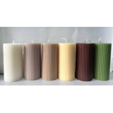 Свеча пеньковая рифлёная 5 см/7,5 см, бежево-розовый