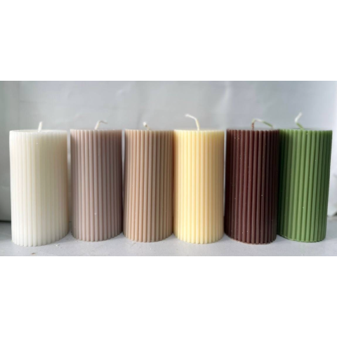 Свеча пеньковая рифленая 5 см/15 см, бежевый