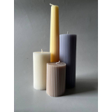 Свеча пеньковая рифленая 5 см/15 см, капучино