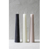 Свеча конусная рифленая 3,5 см/22,5 см бежево-розовый