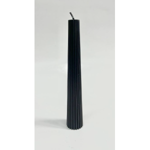 Свеча конусная рифленая 3,5 см/22,5 см чёрный