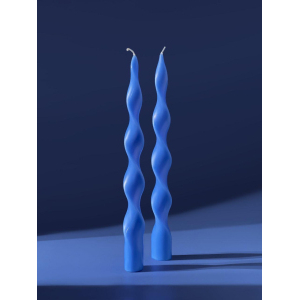 Свеча спираль 2 см/25 см голубой