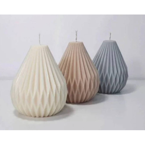 Свеча грушевидная 4 см/9 см серый