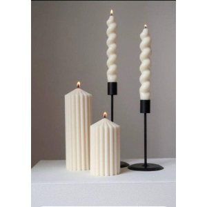 Свеча Башня 6,5 см/7,5 см слоновая кость