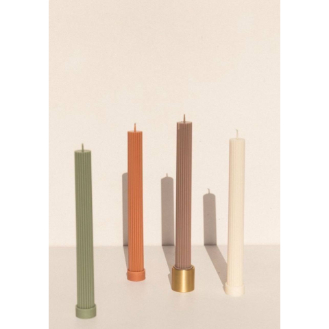 Свеча прямая рифленая 2,5 см/22 см шоколадный