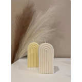 Свеча Радуга 16 см/10 см/4 см белый