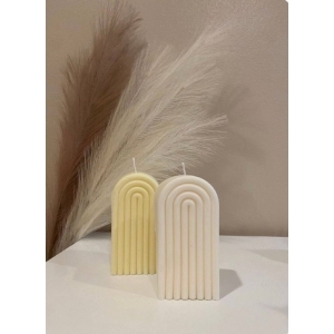 Свеча Радуга 16 см/10 см/4 см белый