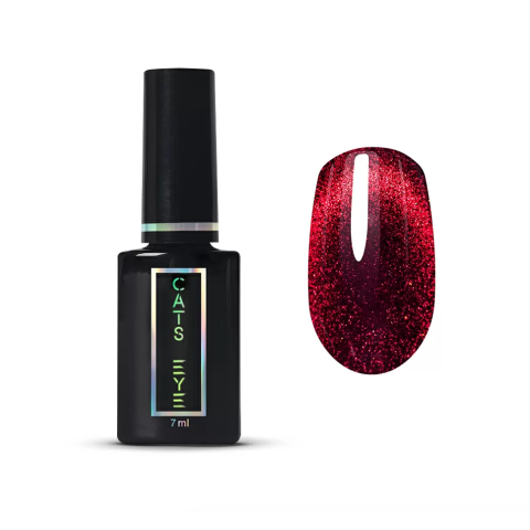 9914 RuNail Гель-лак RED Cat's eye, 7 мл.