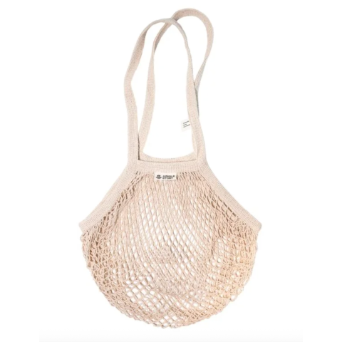 0515 Авоська с удлиненной ручкой на плечо, бежевая