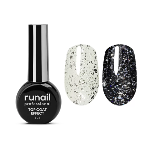 9908 RuNail Топ глянцевый Coat Effect Silver Potal, 9 мл.