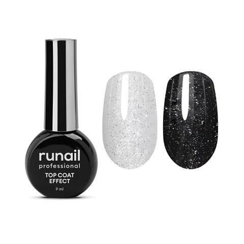 9911 RuNail Топ глянцевый Coat Effect Silver Shine, 9 мл.