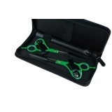 SET МС-G Набор из двух ножниц парикмахерских 5,5" зеленые в чехле