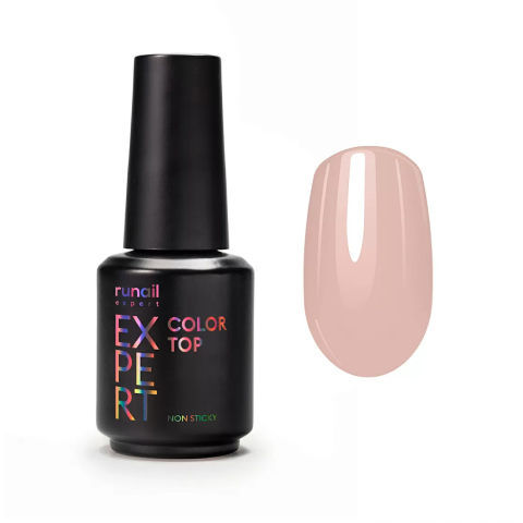 155/18 RuNail Expert Топ цветной Color Non Sticky №155, без липкого слоя, 18 мл. флакон