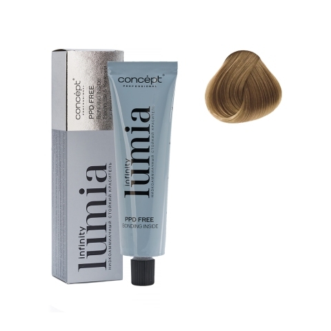 КОНЦЕПТ INFINITY LUMIA Низкоаммиачный стойкий краситель 8.0 Светло-русый, 100 мл.