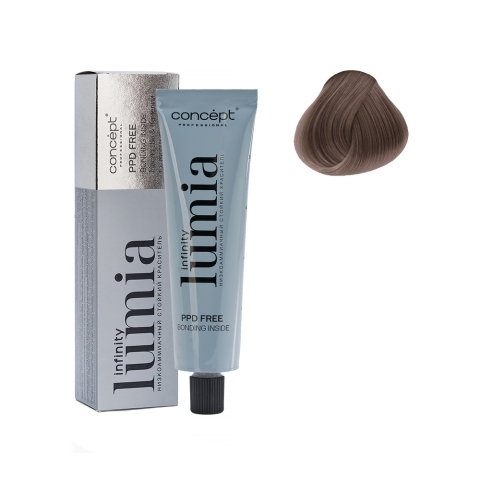 КОНЦЕПТ INFINITY LUMIA Низкоаммиачный стойкий краситель 8.16 Блондин пепельно-фиолетовый, 100 мл.