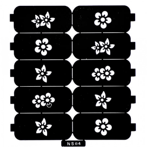 Трафарет для дизайна ногтей 4 цветы